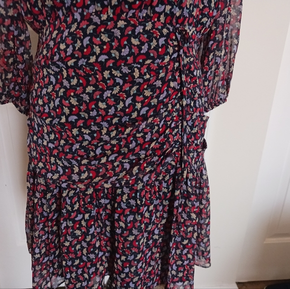 Shoshanna Bari Shirred Floral Print Silk Dress - Picture 8 of 16